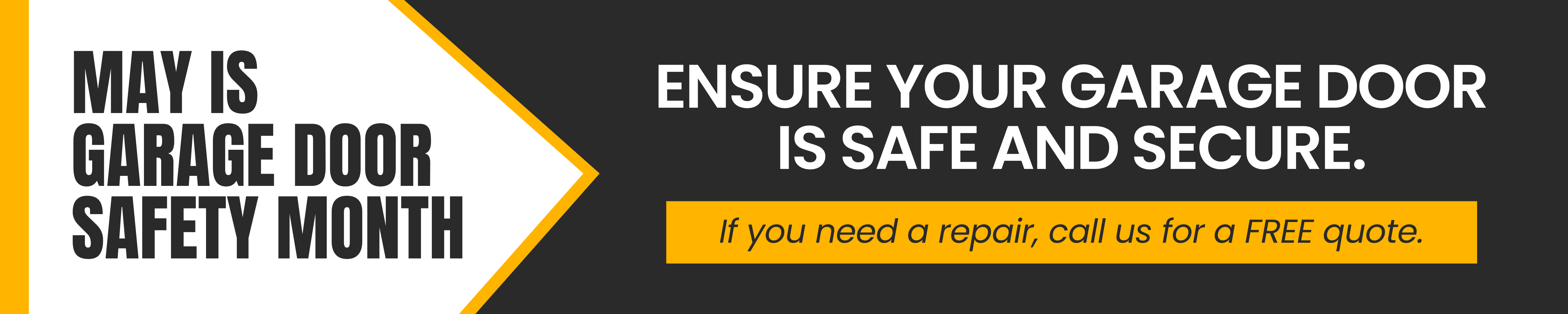 Clifton Overhead Door - Garage Door Safety Month Banner